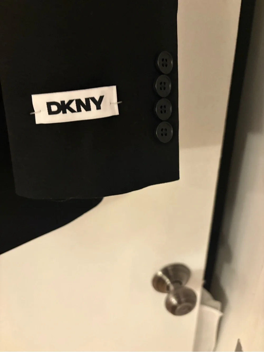 DKNY Black Men's Notch Lapel Single-Breasted Blazer